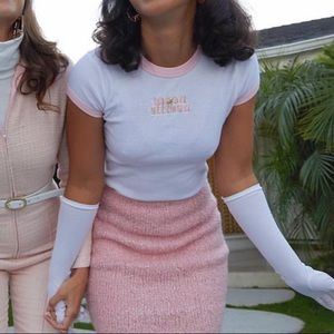 To The Moon Citizen Pink and White Baby Tee